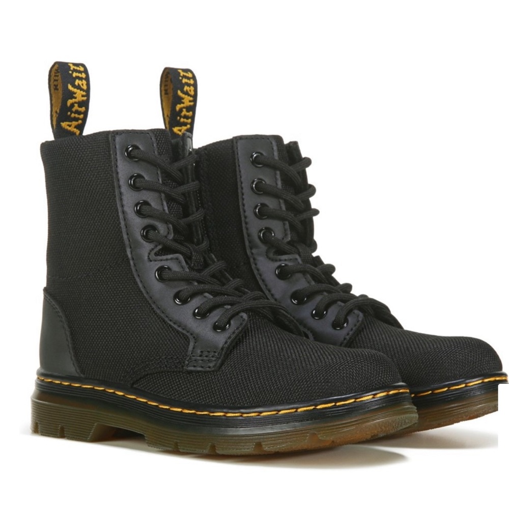 Kids Black Combat Boots by Dr. Martens